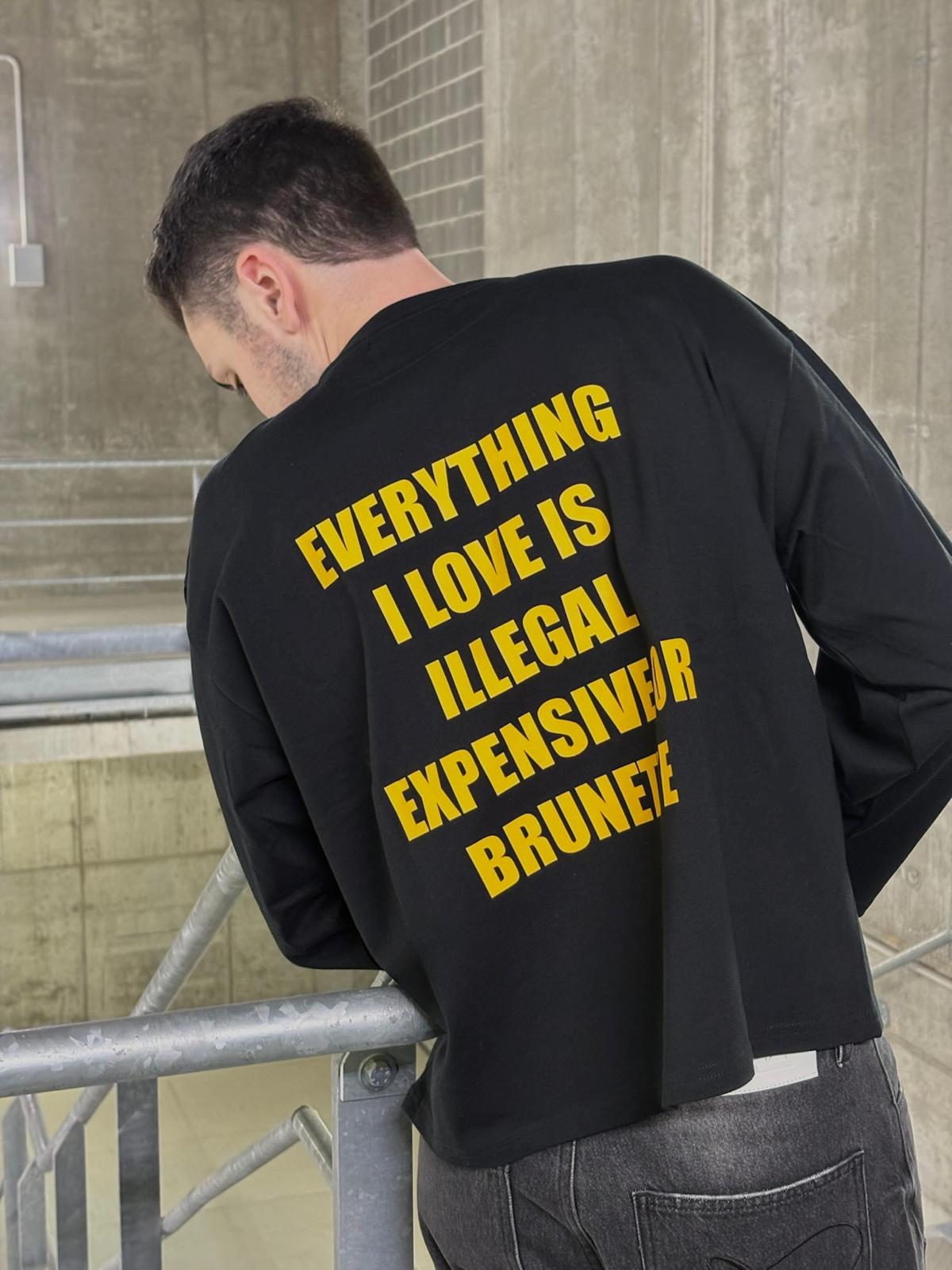 BRUNETTE BOXY LONGSLEEVE BLACK - TheDoubleE