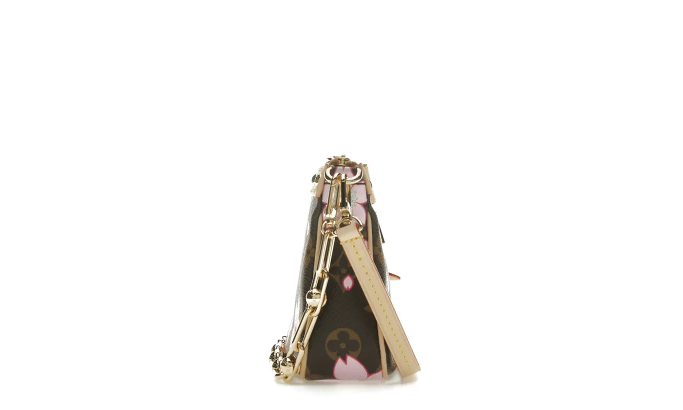 LOUIS VUITTON X TAKASHI MURAKAMI POCHETTE ACCESSOIRES SAKURA BROWN