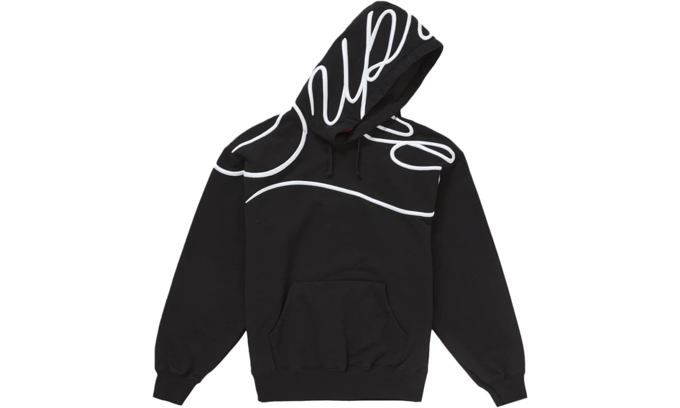 SUPREME SHOULDER SCRIPT HOODIE BLACK