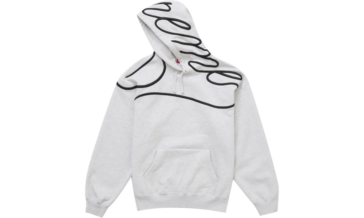 SUPREME SHOULDER SCRIPT HOODIE GREY