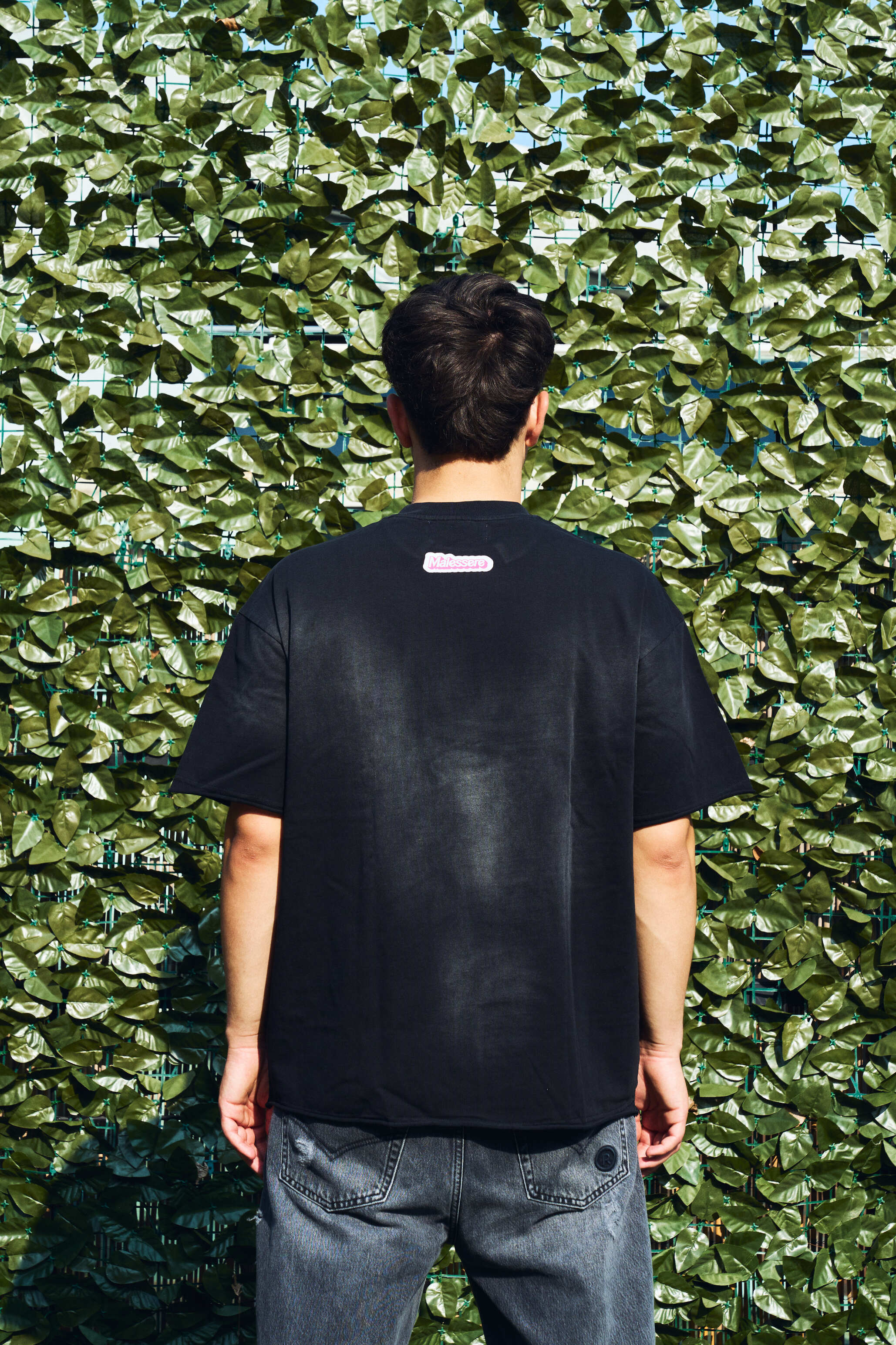 SCRIVIMI CHE POI TI RISPONDO LATER OVERSIZED TEE WASHED BLACK UNISEX - Malessere Brand