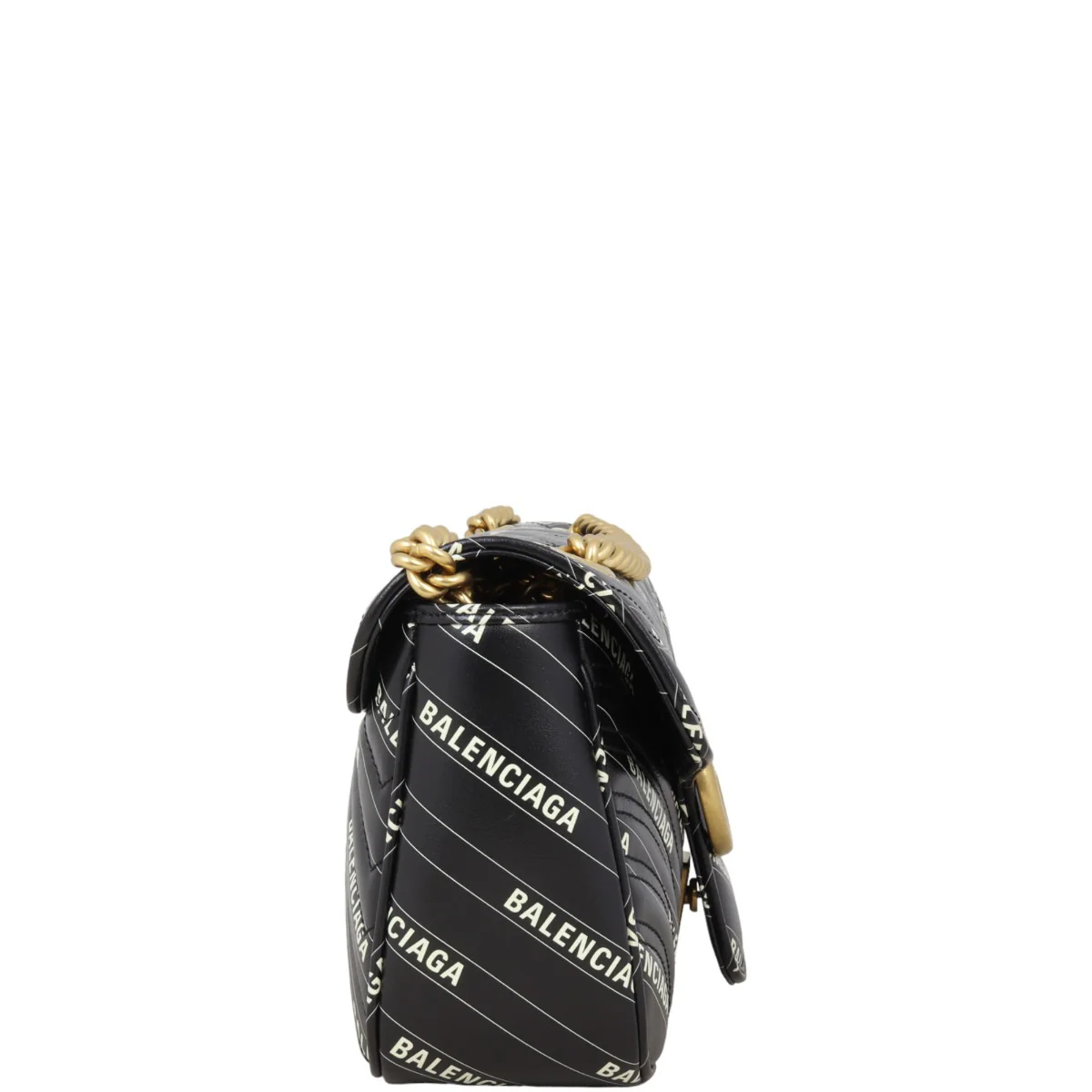 SECONDHAND - GUCCI X BALENCIAGA THE HACKER PROJECT GG MARMONT METELASS SMALL SHOULE