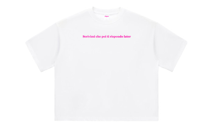 SCRIVIMI CHE POI TI RISPONDO LATER BOXY TEE WHITE UNISEX - Malessere Brand