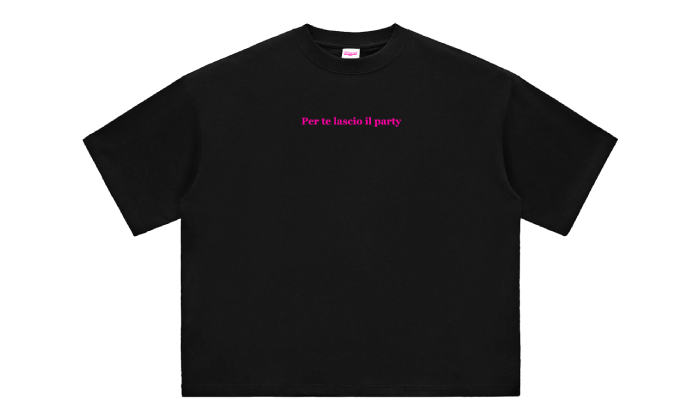 PER TE LASCIO IL PARTY BOXY TEE BLACK UNISEX - Malessere Brand
