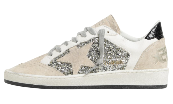 GOLDEN GOOSE BALLSTAR GLITTER & SUEDE UPPER LEATHER