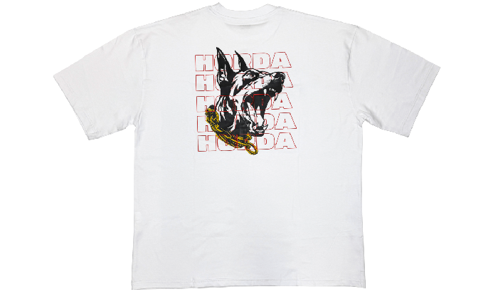 BACK DOBERMAN WHITE/RED TEE - Horda Brand
