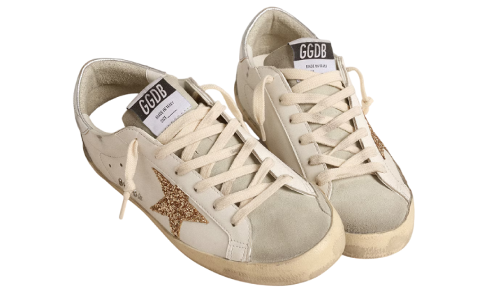 GOLDEN GOOSE SUPER STAR STELLA GLITTER GOLD