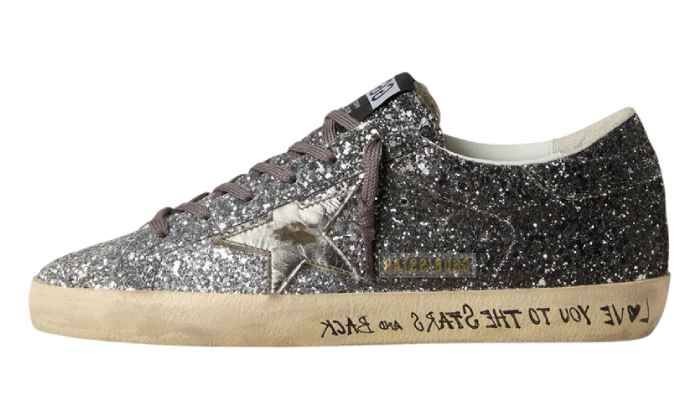 GOLDEN GOOSE SUPER STAR FULL SILVER GLITTER