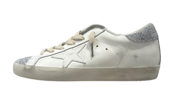 GOLDEN GOOSE X SWAROVSKI SUPER STAR STELLA WHITE & TALLONE E LINGUETTA GLITTER SILVER