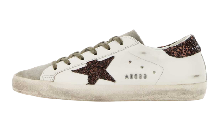 GOLDEN GOOSE SUPER STAR SUEDE GLITTER BRONZE STAR & TACCO