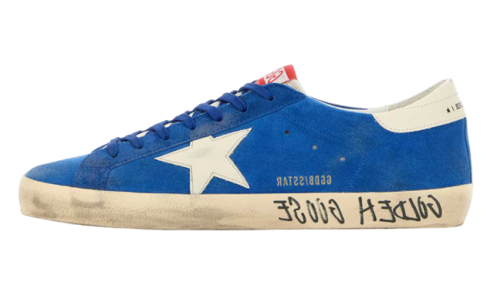 GOLDEN GOOSE SUPER BLUE IN SUEDE & STELLA WHITE