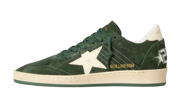 GOLDEN GOOSE BALLSTAR FULL SUEDE DARK GREEN