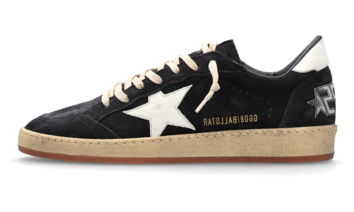 GOLDEN GOOSE BALLSTAR FULL SUEDE BLACK WHITE STAR