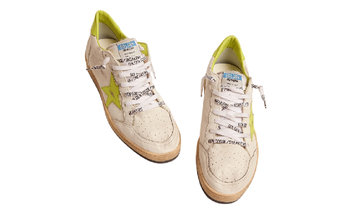 GOLDEN GOOSE BALLSTAR LEATHER LIME STAR