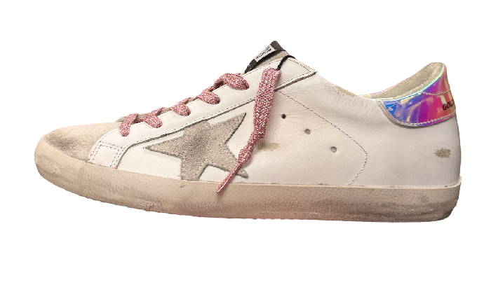 GOLDEN GOOSE SUPER STAR LACES PURPLE GLITTER