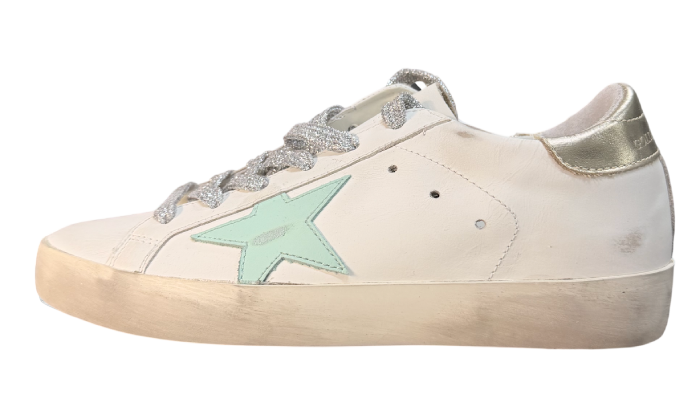 GOLDEN GOOSE SUPER STAR TIFFANY STAR LACES GLITTER