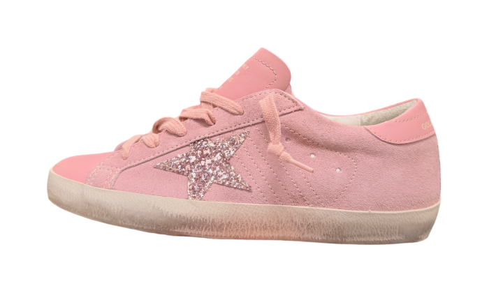 GOLDEN GOOSE SUPER STAR FULL SUEDE PINK GLITTER STAR