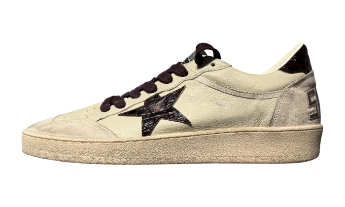 GOLDEN GOOSE BALLSTAR BORDEAUX CROCO STAR & TAB