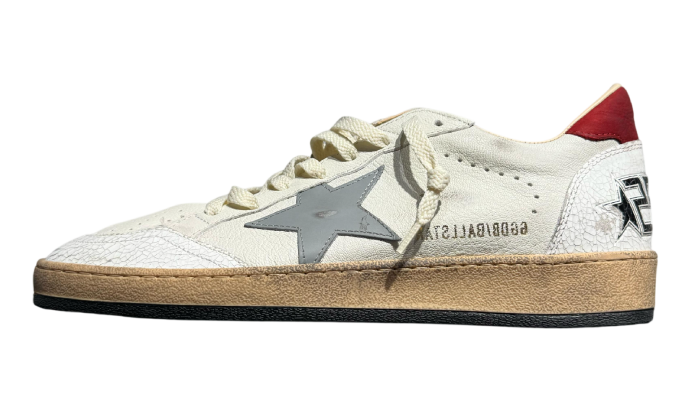 GOLDEN GOOSE BALLSTAR GREY STAR RED TAB