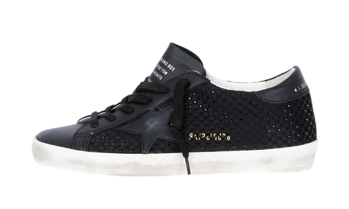 GOLDEN GOOSE SUPER STAR FULL BLACK NET GLITTER