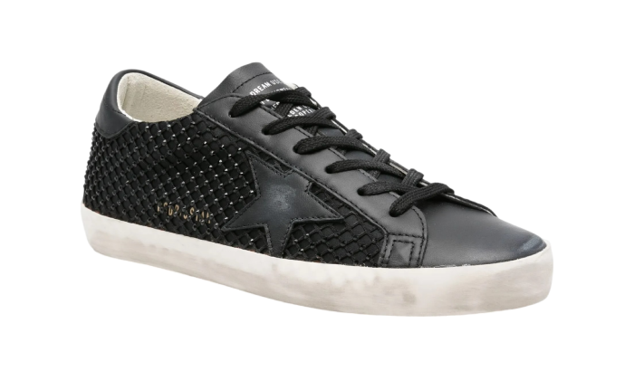 GOLDEN GOOSE SUPER STAR FULL BLACK NET GLITTER