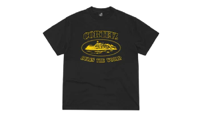 CORTEIZ ISLAND STAMP TEE BLACK/YELLOW