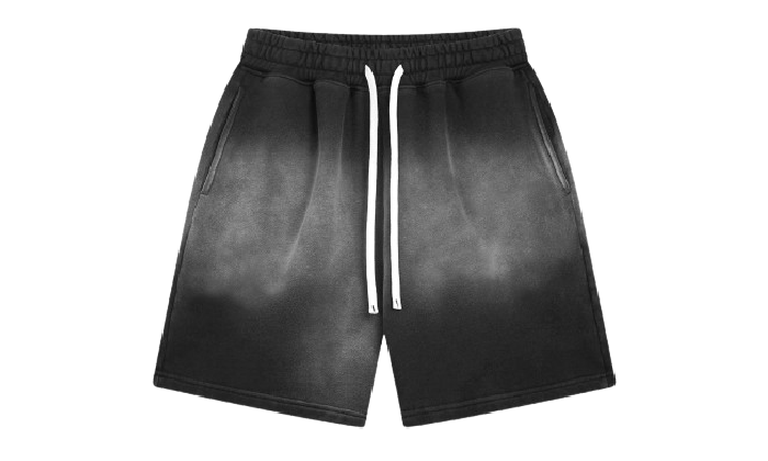 THE ACID WASH SPRAY SHORTS BLACK - Shoebuya Brand