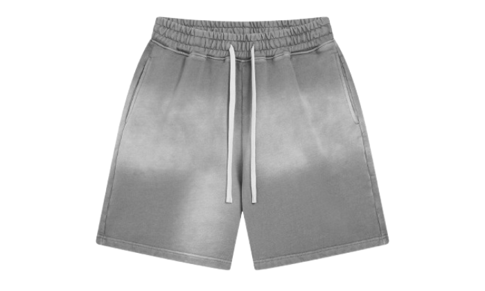 THE ACID WASH SPRAY SHORTS GREY - Shoebuya Brand