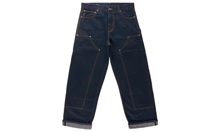 JEANS DOUBLE KNEE CHAOS DENIM BLACK/BLUE / Garment Workshop