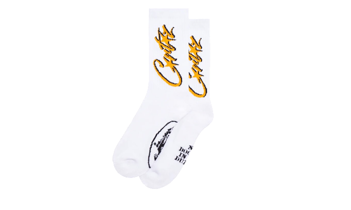 CORTEIZ WHITE YELLOW ASTARZ SOCKS