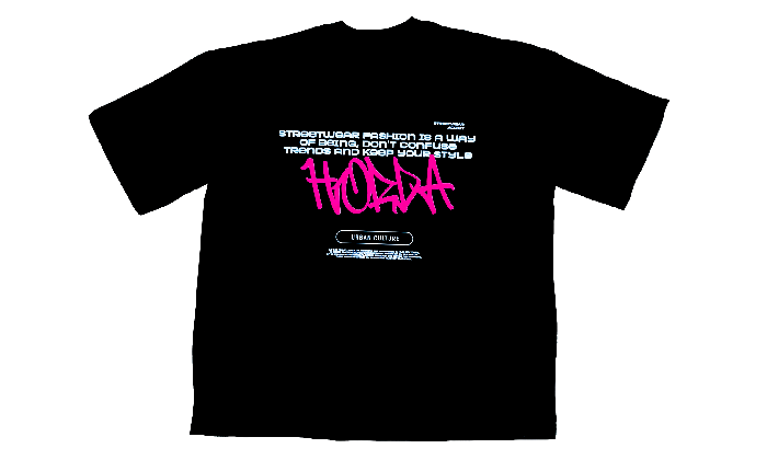 Y2K STREET TEE BLACK/PINK- Horda Brand