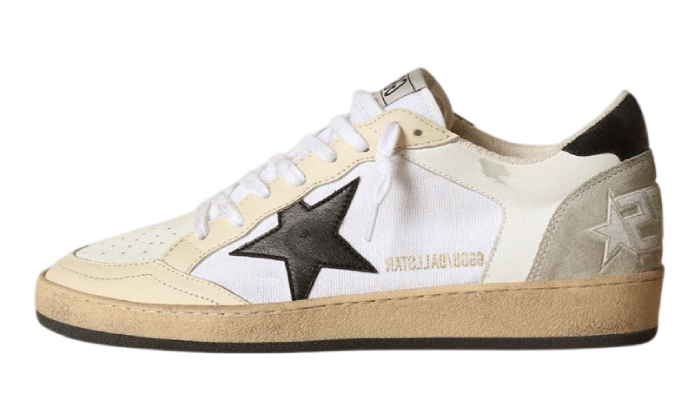 GOLDEN GOOSE BALLSTAR CREAM STAR BLACK