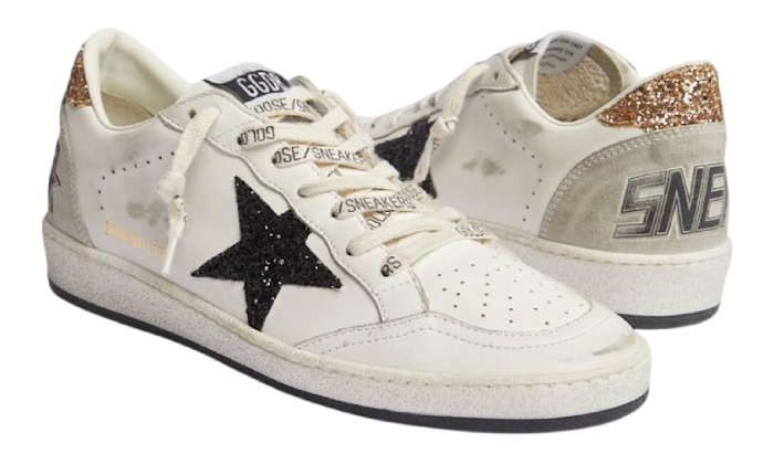 GOLDEN GOOSE BALLSTAR GLITTER GOLD & BLACK