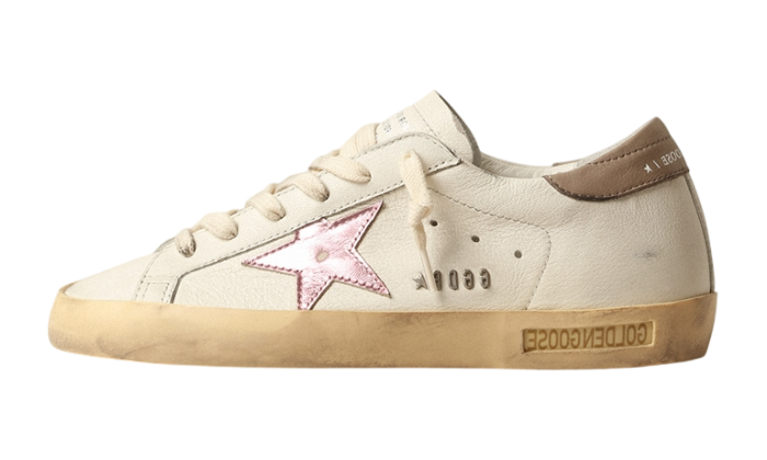 GOLDEN GOOSE SUPER STAR PINK STAR TACCO BEIGE
