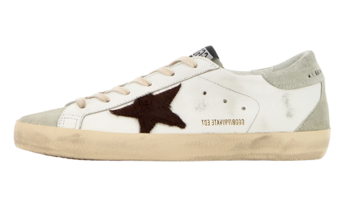 GOLDEN GOOSE SUPER STAR GREY STELLA BROWN CAVALLINO