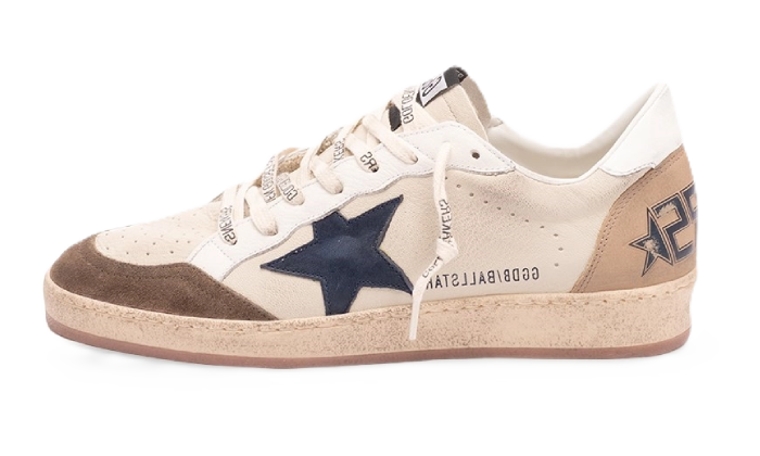 GOLDEN GOOSE BALLSTAR LEATHER BLUE STAR WHITE TAB