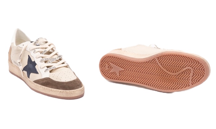 GOLDEN GOOSE BALLSTAR LEATHER BLUE STAR WHITE TAB