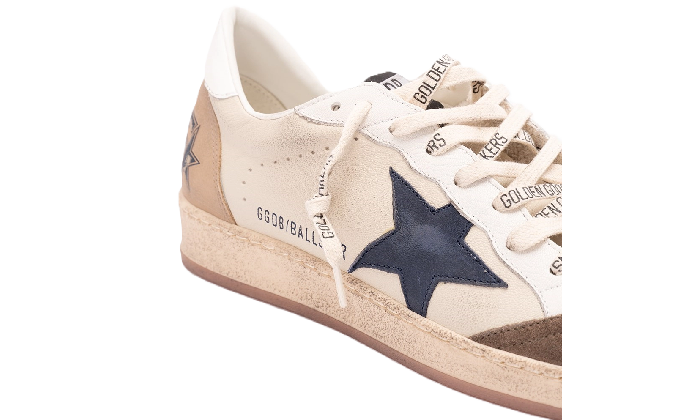 GOLDEN GOOSE BALLSTAR LEATHER BLUE STAR WHITE TAB