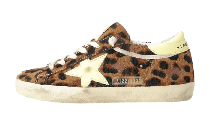 GOLDEN GOOSE SUPER STAR FUR LEOPARD YELLOW STAR AND TAB