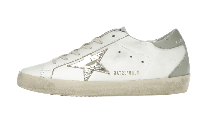 GOLDEN GOOSE SUPER STAR WHITE GREY STAR SILVER
