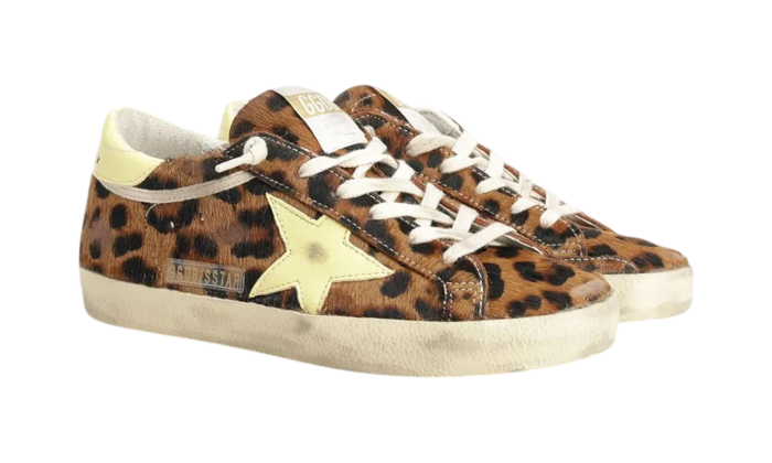 GOLDEN GOOSE SUPER STAR FUR LEOPARD YELLOW STAR AND TAB