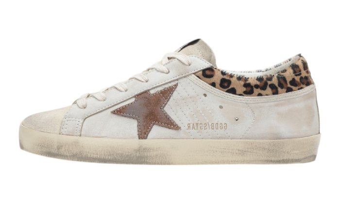 GOLDEN GOOSE SUPER STAR WHITE LEOPARD STELLA BROWN