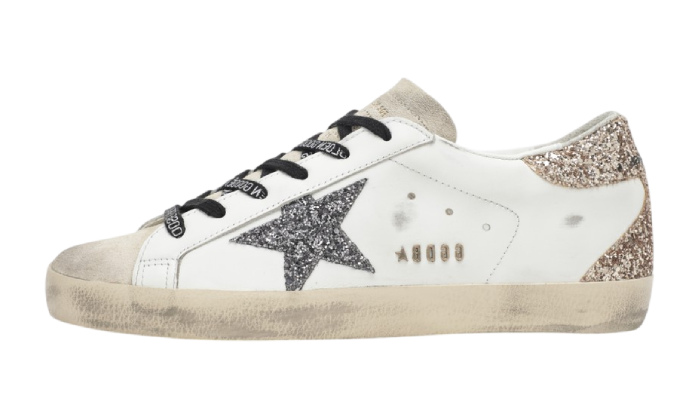 GOLDEN GOOSE SUPER STAR STELLA PURPLE GLITTER & TACCO GOLD GLITTER