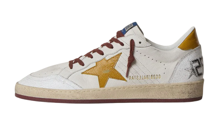 GOLDEN GOOSE BALLSTAR WHITE STELLA YELLOW