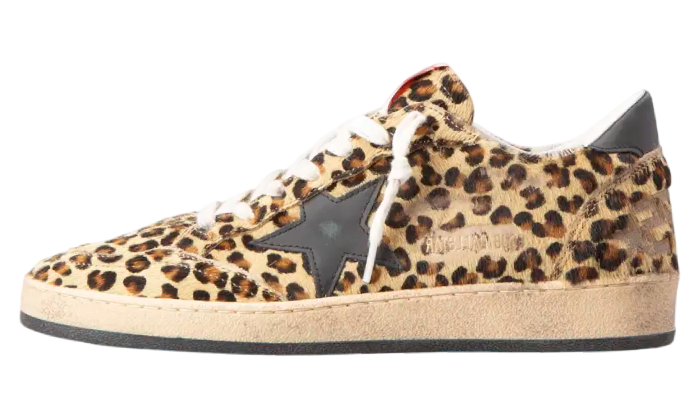 GOLDEN GOOSE BALLSTAR FULL LEOPARD STELLA BLACK