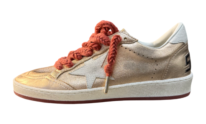 GOLDEN GOOSE BALLSTAR BRONZE LACES BIG RED