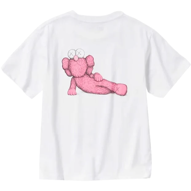 KAWS x Uniqlo UT T-shirt graphique à manches courtes Blanc/Rose