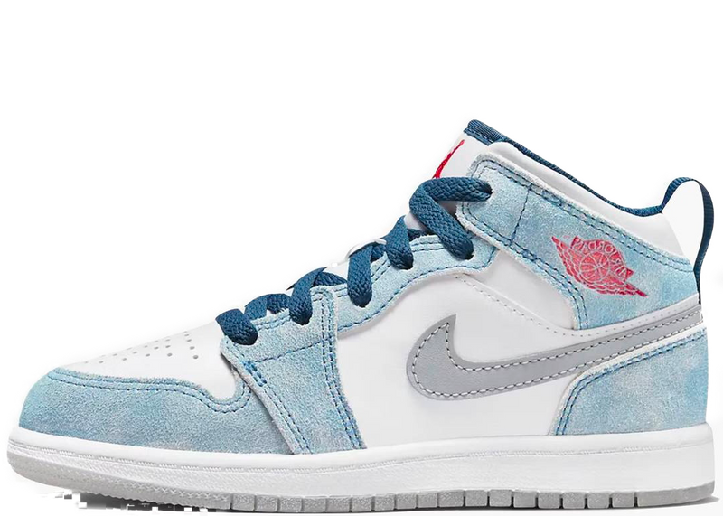 AIR JORDAN 1 MID FRENCH BLEU FIRE ROUGE BÉBÉ/ENFANT